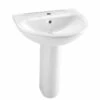 VitrA Milton 550mm 1 Tap Hole Washbasin & Pedestal -Burlington Bath Shop 127091 2