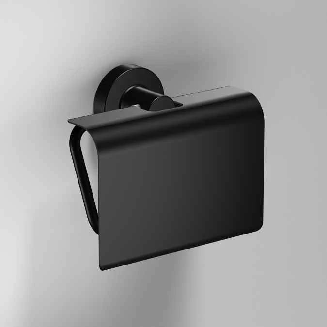 Tecno Project Black Toilet Roll Holder With Flap - Origins Living 3 Tecno Project Black Toilet Roll Holder With Flap - Origins Living
