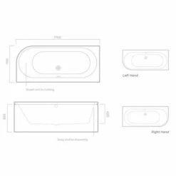 Tissino Angelo 1700 X 700mm Premium Reinforced Double Ended J Bath -Burlington Bath Shop 1700x700 bath