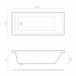 Tissino Lorenzo 1700 X 700mm Reinforced Bath With Grips -Burlington Bath Shop 1700x700 tech 1