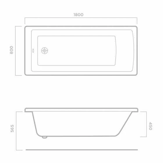 Tissino Lorenzo 1800 X 800mm Reinforced Bath With Grips 6 Tissino Lorenzo 1800 X 800mm Reinforced Bath With Grips - Image 4