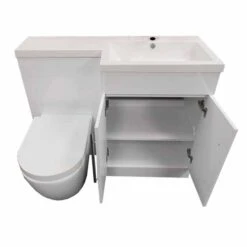 Lili 1100mm L Shape Bathroom Furniture Set - 2 Door - Gloss White -Burlington Bath Shop 20210924 100710