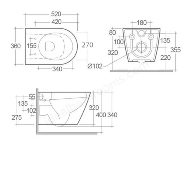 RAK Resort Wall Hung WC Inc Soft Close Seat 7 RAK Resort Wall Hung WC Inc Soft Close Seat - Image 5