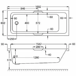 Carron Quantum Integra 1700 X 700 Bath With Twin Grips - Carronite -Burlington Bath Shop 31 quantum integra 1700x700 tech d