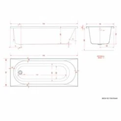 Beaufort Biscay 1700 X 700 Single Ended Bath -Burlington Bath Shop 42.0153 tech
