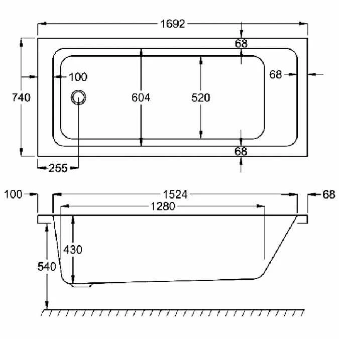 Carron Quantum 1700 X 750 Single Ended Bath - 5mm 7 Carron Quantum 1700 X 750 Single Ended Bath - 5mm - Image 5