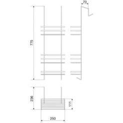 Satina Cubicle Tidy Shower Caddy - 58790 - Euroshowers -Burlington Bath Shop 587 90 dimension simple web 1280x1280px