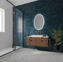 HIB Arena 80 Ambient Oval LED Bathroom Mirror 800 X 500mm -Burlington Bath Shop 79530800 rubberduck