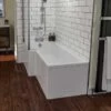 Beaufort Shannon 1700 X 850 L Shaped Shower Bath - Left Hand -Burlington Bath Shop 7 Shannon L Bath Left Hand 1