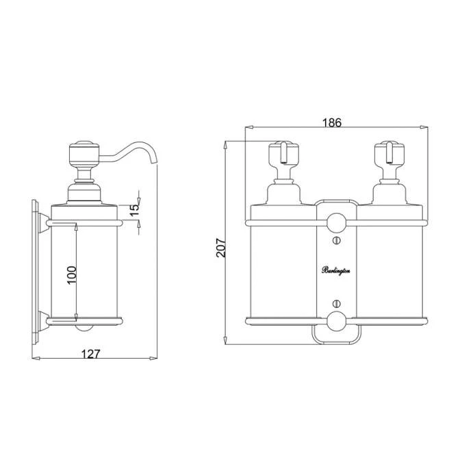 Burlington Double Soap Dispenser Wall Mounted 5 Burlington Double Soap Dispenser Wall Mounted - Image 3