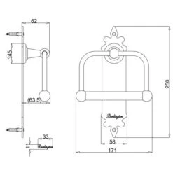 Burlington Traditional Spire Toilet Roll Holder - Chrome -Burlington Bath Shop A45 CHR LD