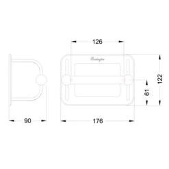 Burlington Gold Toilet Roll Holder -Burlington Bath Shop A5 2D drawing