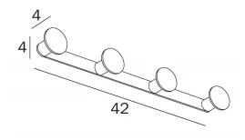 Inda One Quadruple Robe Hook 42 X 4H X 4cm 4 Inda One Quadruple Robe Hook 42 X 4H X 4cm - Image 2