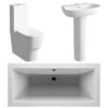 Allier Bathroom Suite, Basin, Toilet & Double Ended Bath 1700mm -Burlington Bath Shop Allier suite de