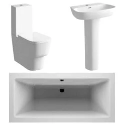 Allier Bathroom Suite, Basin, Toilet & Double Ended Bath 1700mm