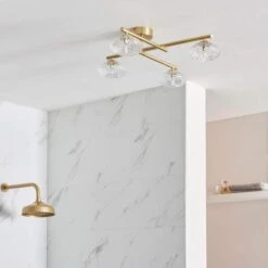 Allier Ceiling Light - Brushed Brass -Burlington Bath Shop Allier Ceiling Light Lifestyle6