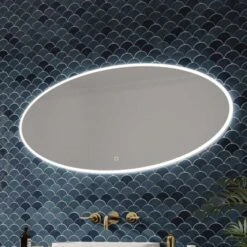 HIB Arena 120 Ambient Oval LED Bathroom Mirror 600 X 1200mm