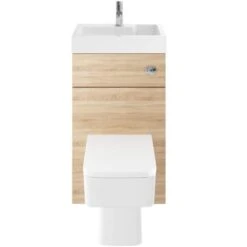 Athena Vault 2 In 1 WC & Natural Oak Vanity Unit 500mm