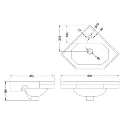 Burlington Traditional Corner Cloakroom Basin 9 Burlington Traditional Corner Cloakroom Basin -Burlington Bath Shop B10 LD