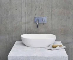 Clearwater Formoso Matt Clear Stone Countertop Basin - 550 X 350 - B1ACSM -Burlington Bath Shop B1ACSM