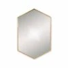 Docklands 500 X 750 Brushed Brass Hexagonal Framed Mirror - Origins Living -Burlington Bath Shop B375509 docklands hexagonal mirror brushed brass frame