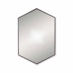 Docklands 500 X 750 Matt Black Hexagonal Framed Mirror - Origins Living