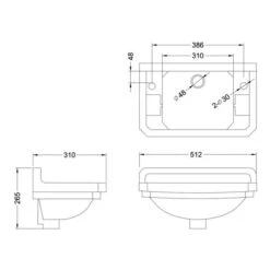 Burlington Cloakroom Basin -Burlington Bath Shop B8