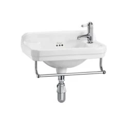 Burlington Cloakroom Basin -Burlington Bath Shop B8R with towel rail