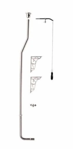 Bayswater Fitzroy Traditional High Level Toilet Chrome Flush Pipe Kit - Pull Flush -Burlington Bath Shop BAYA415