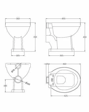 Bayswater Fitzroy Traditional Low Level Toilet - Flush Handle 11 Bayswater Fitzroy Traditional Low Level Toilet - Flush Handle - Image 9