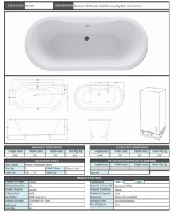 Elmstead Roll Top Bath - 1500 X 745 - Bespoke Colour By BC Designs -Burlington Bath Shop BC Designs BAU035 Excelsior 1500mm Acrylic Roll Top Bath with Feet Set 1 Specification 1