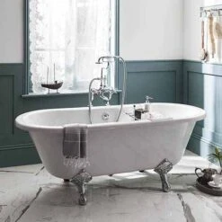 Burlington Windsor - Traditional Freestanding Bath - 1690mm -Burlington Bath Shop BUR WDSR1700 DE PN