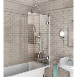 Burlington Hampton - Traditional Freestanding Shower Bath - 1500 X 750mm -Burlington Bath Shop BURLINGTON HAMPTON SHOWERBATH SCREEN