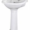 Bayswater Porchester 600mm 2 Tap Holes Basin & Full Pedestal -Burlington Bath Shop Bayc101