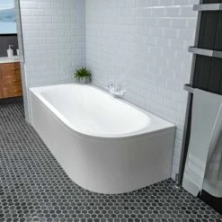 Beaufort Biscay 1700 X 750 Double Ended J Shaped Bath - Left Hand