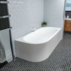 Beaufort Biscay 1700 X 750 Double Ended J Shaped Bath - Right Hand