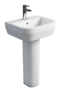 Britton Curve 2 4 Piece Rimless Toilet & Basin Set -Burlington Bath Shop Britton Curve 500mm Basin and Pedestal