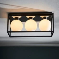 Buff Ceiling Light - Matt Black -Burlington Bath Shop Buff Ceiling Light Lifestyle4