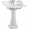 Burlington Classic 65cm Square Basin & Pedestal -Burlington Bath Shop Burlington B15 P6 Classic 65cm Square Basin and Pedestal 1TH