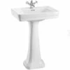 Burlington Contemporary 58cm Basin & Pedestal 1 Burlington Contemporary 58cm Basin & Pedestal -Burlington Bath Shop Burlington B1 P1 Contemporary Basin and Pedestal 1TH