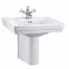 Burlington Contemporary 58cm Basin & Semi Pedestal -Burlington Bath Shop Burlington B1 P8 Contemporary Basin and Semi Pedestal 1TH