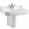 Burlington Edwardian 61cm Basin & Semi Pedestal -Burlington Bath Shop Burlington B5 Edwardian Basin and Semi Pedestal 1TH