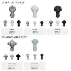 Burlington Hampton - Traditional Freestanding Shower Bath - 1700mm - Right Hand -Burlington Bath Shop Burlington Bath Feet 3