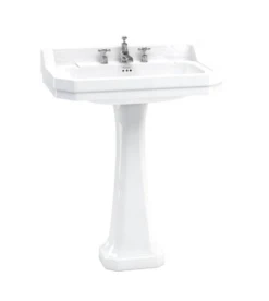 Burlington Edwardian 80cm Basin & Regal Pedestal -Burlington Bath Shop Burlington Edwardian 80cm Basin and Regal Pedestal 3TH