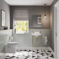 Burlington Gold Toilet Roll Holder -Burlington Bath Shop Burlington Gold Toilet Roll Holder A5 GOLD Lifestyle 2