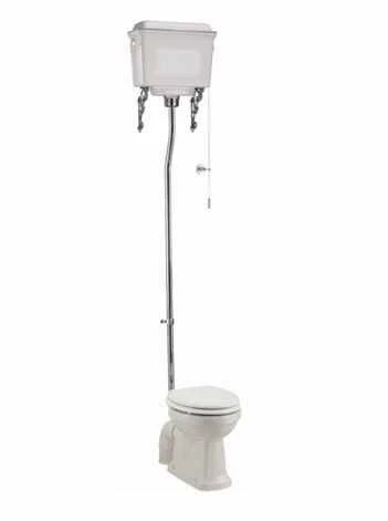 Burlington High Level WC With White Aluminium Cistern And Fittings P2 T59 T30CHR 3 Burlington High Level WC With White Aluminium Cistern And Fittings P2 T59 T30CHR