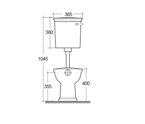 Washington Low Level Cistern And WC With Soft Close Seat White - RAK Ceramics 5 Washington Low Level Cistern And WC With Soft Close Seat White - RAK Ceramics - Image 3