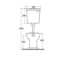 Washington Low Level Cistern And WC With Soft Close Seat Grey - RAK Ceramics -Burlington Bath Shop Cistern Spec 1 4