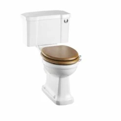 Burlington Regal Close Coupled WC & White Ceramic Cistern With Chrome Push Button P12 C2