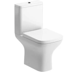 Crest Close Coupled Open Back WC & Wrapover Soft Close Seat